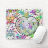 ハートおよび蝶mousepad マウスパッド (マウス)