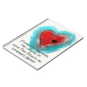 ハートおよび足のプリントのノート ノートブック (左側)