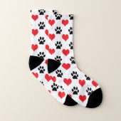 ハートおよび足パターン ソックス (ペア)