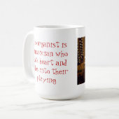 ハートおよび靴底のオルガン奏者のマグ コーヒーマグカップ (正面左)