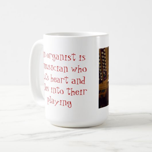 ハートおよび靴底のオルガン奏者のマグ コーヒーマグカップ (正面左)