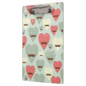 ハートおよび髭を搭載するバレンタインパターン クリップボード (左)