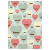 ハートおよび髭を搭載するバレンタインパターン クリップボード (裏面)