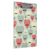 ハートおよび髭を搭載するバレンタインパターン クリップボード (右)