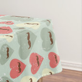 ハートおよび髭を搭載するバレンタインパターン テーブルクロス (インサイチュ)