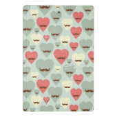 ハートおよび髭を搭載するバレンタインパターン ミニクリップボード (裏面)