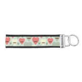 ハートおよび髭を搭載するバレンタインパターン リストバンドキーホルダー (鍵右)