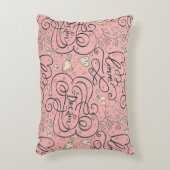 ハートおよび鳥が付いているロマンチックなパターン アクセントクッション (正面(垂直))