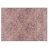 ハートおよび鳥が付いているロマンチックなパターン カッティングボード (正面)