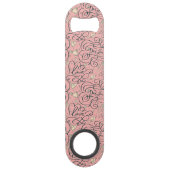 ハートおよび鳥が付いているロマンチックなパターン スピード栓抜き (裏面)