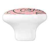 ハートおよび鳥が付いているロマンチックなパターン セラミックノブ (側面)