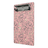 ハートおよび鳥が付いているロマンチックなパターン ミニクリップボード (アングル2)