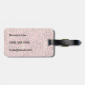 ハートおよび鳥が付いているロマンチックなパターン ラゲッジタグ (裏面横)