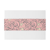 ハートおよび鳥が付いているロマンチックなパターン 招待状ベリーバンド (裏面例)