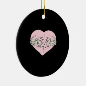 ハートお尻ハグスケルトンハンドクラシックル セラミックオーナメント (右)
