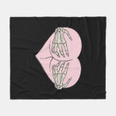 ハートお尻ハグスケルトンハンドクラシックル フリースブランケット (正面(横))