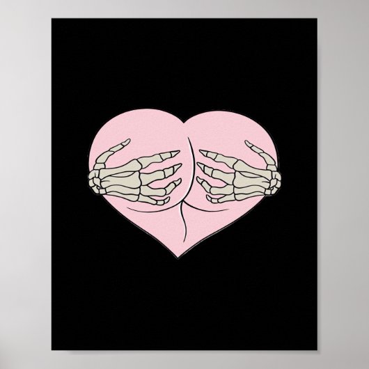 ハートお尻ハグスケルトンハンドクラシックル ポスター (正面)