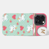 ハートお洒落とユニコーンデザイン iPhoneケース (裏面横)