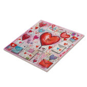 ハートお洒落とラブレターのパターン タイル (側面)