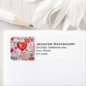 ハートお洒落とラブレターのパターン ラベル (インサイチュ)