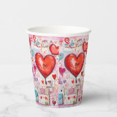 ハートお洒落とラブレターのパターン 紙コップ (右)
