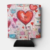 ハートお洒落とラブレターのパターン 缶クーラー (裏面)