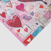 ハートお洒落とラブレターのパターン 薄葉紙 (詳細)