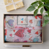 ハートお洒落とラブレターのパターン 薄葉紙 (ギフト)