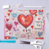 ハートお洒落とラブレターのパターン 薄葉紙 (クラフト)