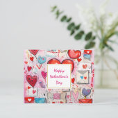 ハートお洒落とラブレターバレンタインデー シーズンポストカード (スタンド正面)