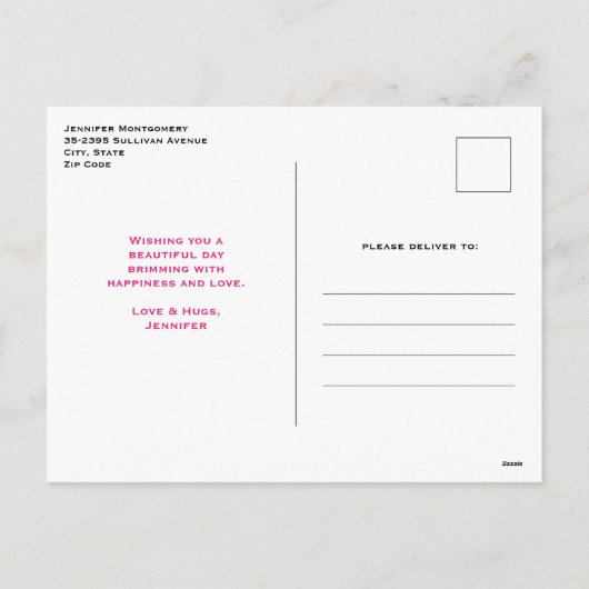 ハートお洒落とラブレターバレンタインデー シーズンポストカード (裏面)