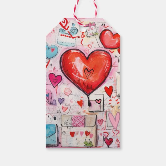 ハートお洒落とラブレターパーティーありがとう ギフトタグ (裏面)