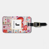 ハートお洒落とラブレターモノグラム ラゲッジタグ (正面横)