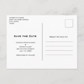 ハートお洒落とラブレター日付を保存 インビテーションポストカード (裏面)