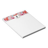 ハートお洒落とラブレター模様モノグラム ノートパッド (アングル)