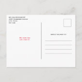 ハートお洒落とラブレター誕生日招待状 インビテーションポストカード (裏面)