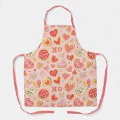 ハートお洒落クッキーデザイン(ピンクトーン) エプロン (正面)