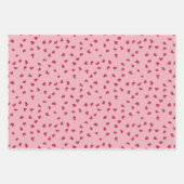 ハートお洒落ドードルオンピンク ラッピングペーパーシート (正面)