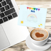 ハートお洒落バルーンと虹のノート ポストイット