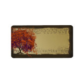 ハートお洒落リーフツリーオレンジプラム&金ゴールド ラベル (正面)