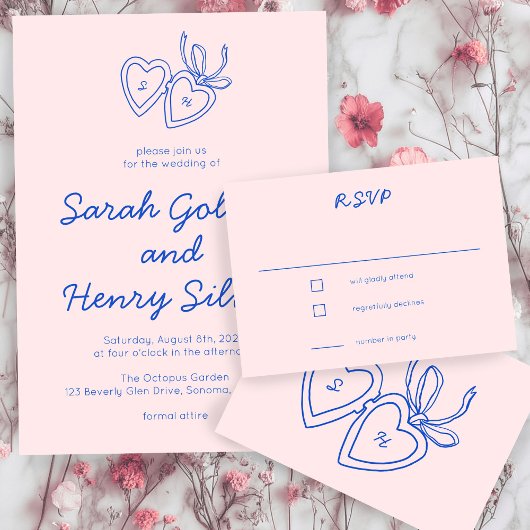 ハートお洒落ロックドードルスケッチカスタム 出欠カード