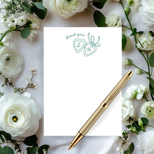 ハートお洒落ロックドードルスケッチモダンカスタム サンキューカード