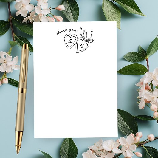 ハートお洒落ロックドードルスケッチモダンカスタム サンキューカード