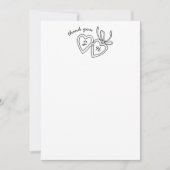 ハートお洒落ロックドードルスケッチモダンカスタム サンキューカード (正面)