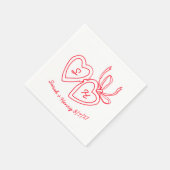 ハートお洒落ロックドードルスケッチモダンカスタム スタンダードカクテルナプキン (角)