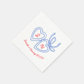 ハートお洒落ロックドードルスケッチモダンカスタム スタンダードカクテルナプキン (角)