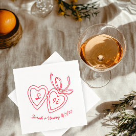 ハートお洒落ロックドードルスケッチモダンカスタム スタンダードカクテルナプキン