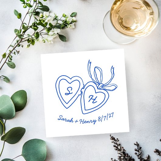 ハートお洒落ロックドードルスケッチモダンカスタム スタンダードカクテルナプキン