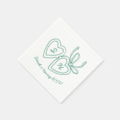 ハートお洒落ロックドードルスケッチモダンカスタム スタンダードカクテルナプキン (角)