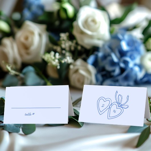 ハートお洒落ロックドードルスケッチモダンカスタム プレイスカード